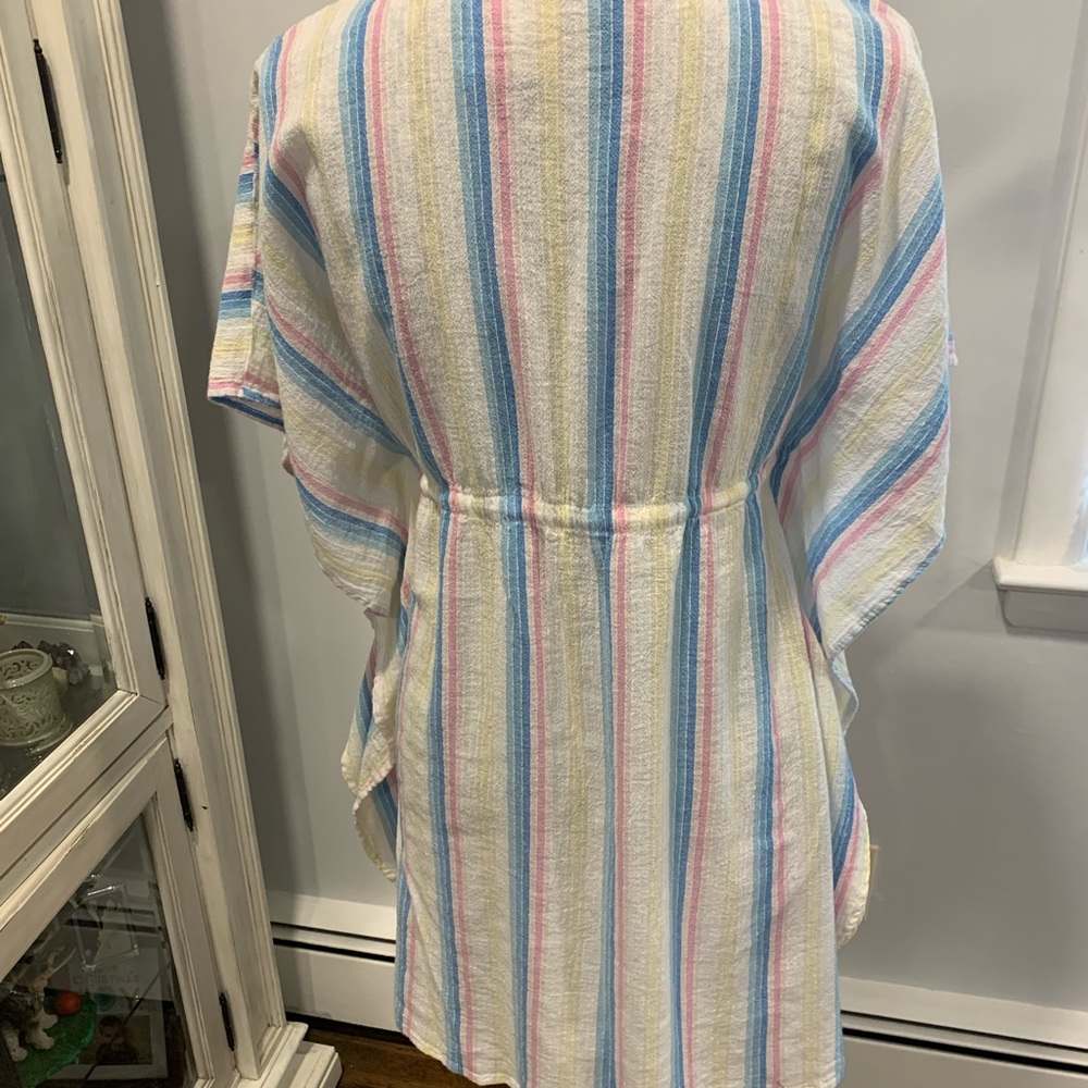 Jessica Simpson Blue and Pink Tie Front Swim Coverup - Picture 4 of 13